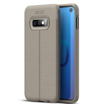 Szilikon telefonvédő (közepesen ütésálló, bőr hatású, varrás minta) SZÜRKE Samsung Galaxy S10e (SM-G970) kép