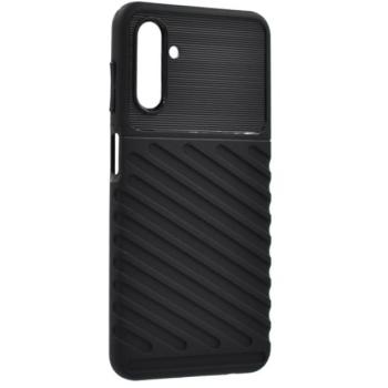 Szilikon telefonvédő (közepesen ütésálló, csíkos, dombor minta) FEKETE Samsung Galaxy A13 5G (SM-A136), Samsung Galaxy A04s (SM-A047F) kép