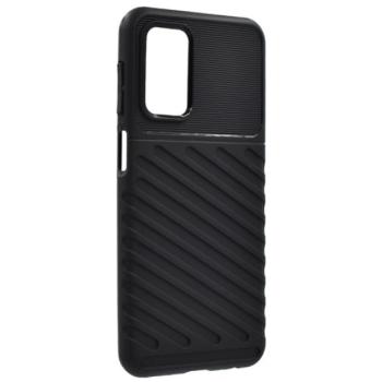 Szilikon telefonvédő (közepesen ütésálló, csíkos, dombor minta) FEKETE Samsung Galaxy A23 5G (SM-A236F) kép