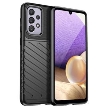 Szilikon telefonvédő (közepesen ütésálló, csíkos, dombor minta) FEKETE Samsung Galaxy A33 5G (SM-A336) kép