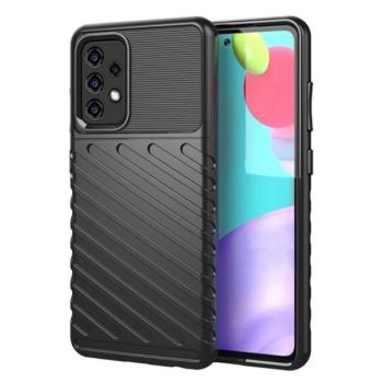 Szilikon telefonvédő (közepesen ütésálló, csíkos, dombor minta) FEKETE Samsung Galaxy A52 4G (SM-A525F), Samsung Galaxy A52 5G (SM-A526F), Samsung Galaxy A52s 5G (SM-A528) kép