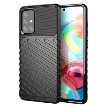 Szilikon telefonvédő (közepesen ütésálló, csíkos, dombor minta) FEKETE Samsung Galaxy A72 4G (SM-A725F), Samsung Galaxy A72 5G (SM-A726F) kép