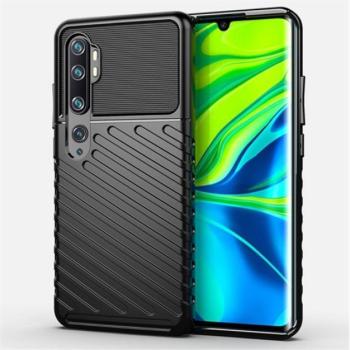 Szilikon telefonvédő (közepesen ütésálló, csíkos, dombor minta) FEKETE Xiaomi Mi Note 10, Xiaomi Mi Note 10 Pro kép