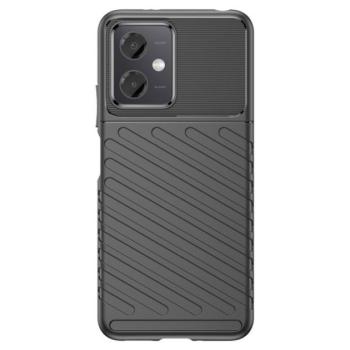 Szilikon telefonvédő (közepesen ütésálló, csíkos, dombor minta) FEKETE Xiaomi Poco X5 5G kép