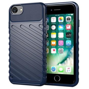 Szilikon telefonvédő (közepesen ütésálló, csíkos, dombor minta) SÖTÉTKÉK Apple iPhone 7 4.7, Apple iPhone 8 4.7, Apple iPhone SE 2 (2020), Apple iPhone SE 3 (2022) kép