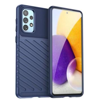 Szilikon telefonvédő (közepesen ütésálló, csíkos, dombor minta) SÖTÉTKÉK Samsung Galaxy A23 5G (SM-A236F) kép