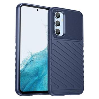 Szilikon telefonvédő (közepesen ütésálló, csíkos, dombor minta) SÖTÉTKÉK Samsung Galaxy A54 5G (SM-A546) kép