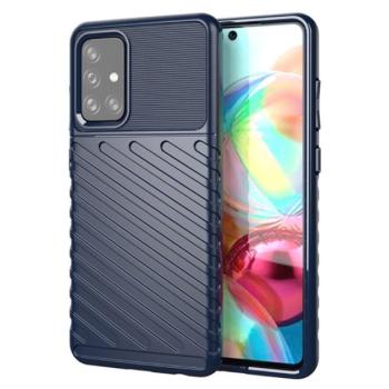 Szilikon telefonvédő (közepesen ütésálló, csíkos, dombor minta) SÖTÉTKÉK Samsung Galaxy A72 4G (SM-A725F), Samsung Galaxy A72 5G (SM-A726F) kép
