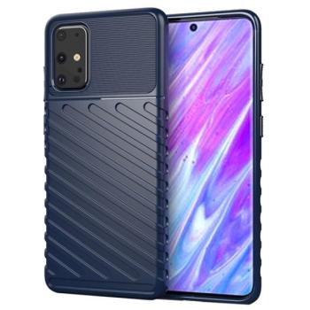 Szilikon telefonvédő (közepesen ütésálló, csíkos, dombor minta) SÖTÉTKÉK Samsung Galaxy S20 Plus (SM-G985F), Samsung Galaxy S20 Plus 5G (SM-G986) kép