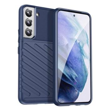 Szilikon telefonvédő (közepesen ütésálló, csíkos, dombor minta) SÖTÉTKÉK Samsung Galaxy S22 Plus 5G (SM-S906) kép