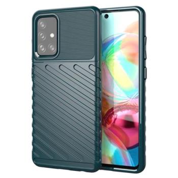 Szilikon telefonvédő (közepesen ütésálló, csíkos, dombor minta) SÖTÉTZÖLD Samsung Galaxy A72 4G (SM-A725F), Samsung Galaxy A72 5G (SM-A726F) kép