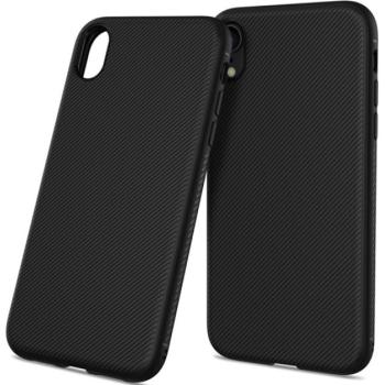Szilikon telefonvédő (közepesen ütésálló, csíkos minta) FEKETE Apple iPhone XR 6.1 kép
