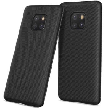 Szilikon telefonvédő (közepesen ütésálló, csíkos minta) FEKETE Huawei Mate 20 Pro kép