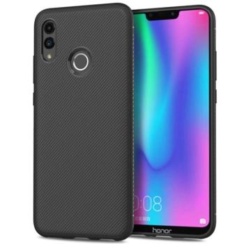 Szilikon telefonvédő (közepesen ütésálló, csíkos minta) FEKETE Huawei P Smart (2019), Honor 10 Lite kép