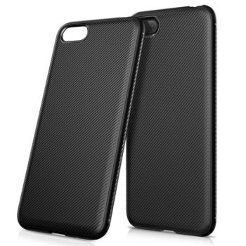 Szilikon telefonvédő (közepesen ütésálló, csíkos minta) FEKETE Huawei Y5 2018 (Y5 Prime 2018) kép