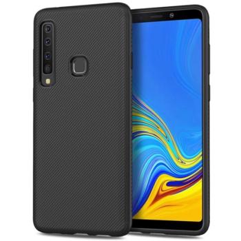 Szilikon telefonvédő (közepesen ütésálló, csíkos minta) FEKETE Samsung Galaxy A9 (2018) SM-A920 kép
