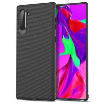 Szilikon telefonvédő (közepesen ütésálló, csíkos minta) FEKETE Samsung Galaxy Note 10 (SM-N970F) kép