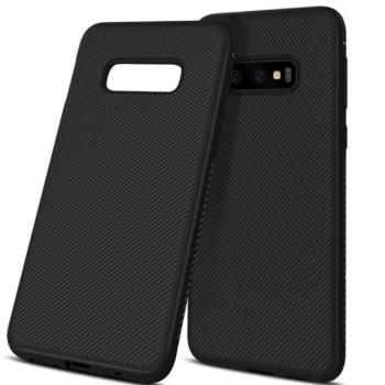 Szilikon telefonvédő (közepesen ütésálló, csíkos minta) FEKETE Samsung Galaxy S10e (SM-G970) kép