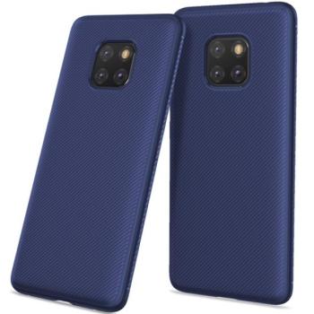 Szilikon telefonvédő (közepesen ütésálló, csíkos minta) SÖTÉTKÉK Huawei Mate 20 Pro kép
