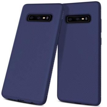 Szilikon telefonvédő (közepesen ütésálló, csíkos minta) SÖTÉTKÉK Samsung Galaxy S10 (SM-G973) kép