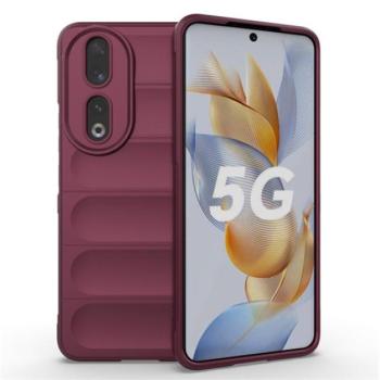 Szilikon telefonvédő (közepesen ütésálló, kamera védelem, 3D minta) BORDÓ Honor 90 5G kép