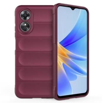 Szilikon telefonvédő (közepesen ütésálló, kamera védelem, 3D minta) BORDÓ Oppo A17 kép