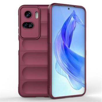 Szilikon telefonvédő (közepesen ütésálló, kamera védelem, 3D minta) BORDÓ kép