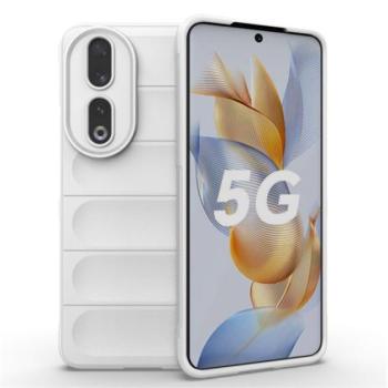 Szilikon telefonvédő (közepesen ütésálló, kamera védelem, 3D minta) FEHÉR Honor 90 5G kép