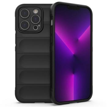 Szilikon telefonvédő (közepesen ütésálló, kamera védelem, 3D minta) FEKETE Apple iPhone 14 Pro kép