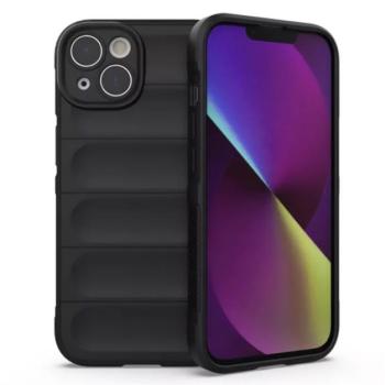 Szilikon telefonvédő (közepesen ütésálló, kamera védelem, 3D minta) FEKETE Apple iPhone 14 kép