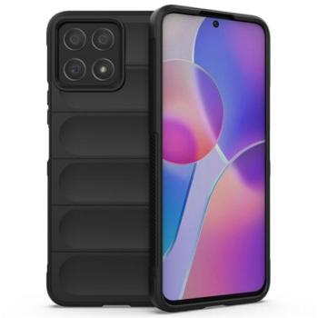 Szilikon telefonvédő (közepesen ütésálló, kamera védelem, 3D minta) FEKETE Honor X8 4G kép