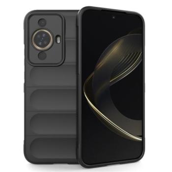 Szilikon telefonvédő (közepesen ütésálló, kamera védelem, 3D minta) FEKETE Huawei Nova 11 kép