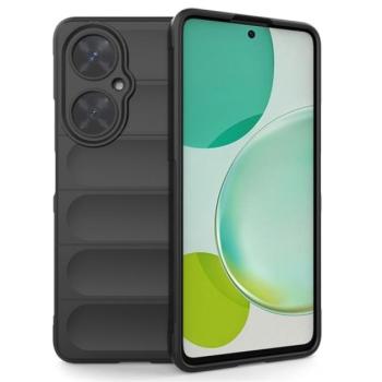 Szilikon telefonvédő (közepesen ütésálló, kamera védelem, 3D minta) FEKETE Huawei Nova 11i kép