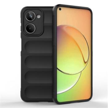 Szilikon telefonvédő (közepesen ütésálló, kamera védelem, 3D minta) FEKETE Realme 10 kép