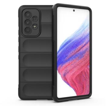 Szilikon telefonvédő (közepesen ütésálló, kamera védelem, 3D minta) FEKETE Samsung Galaxy A53 (SM-A536) 5G kép