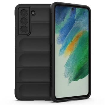 Szilikon telefonvédő (közepesen ütésálló, kamera védelem, 3D minta) FEKETE Samsung Galaxy S21 FE (SM-G990) kép