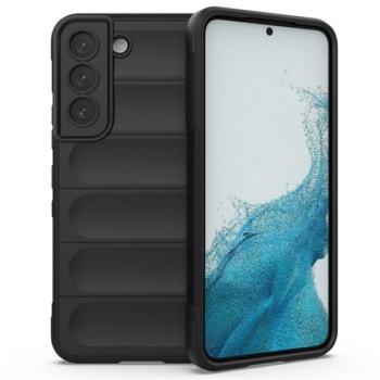 Szilikon telefonvédő (közepesen ütésálló, kamera védelem, 3D minta) FEKETE Samsung Galaxy S22 5G (SM-S901) kép