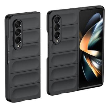 Szilikon telefonvédő (közepesen ütésálló, kamera védelem, 3D minta) FEKETE Samsung Galaxy Z Fold 4 (SM-F936) kép