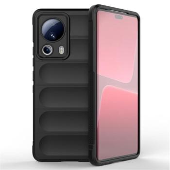 Szilikon telefonvédő (közepesen ütésálló, kamera védelem, 3D minta) FEKETE Xiaomi 13 Lite kép