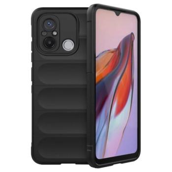 Szilikon telefonvédő (közepesen ütésálló, kamera védelem, 3D minta) FEKETE Xiaomi Redmi 12C kép