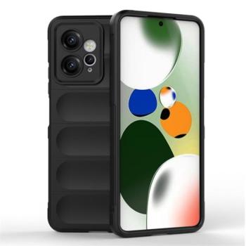 Szilikon telefonvédő (közepesen ütésálló, kamera védelem, 3D minta) FEKETE Xiaomi Redmi Note 12 4G kép