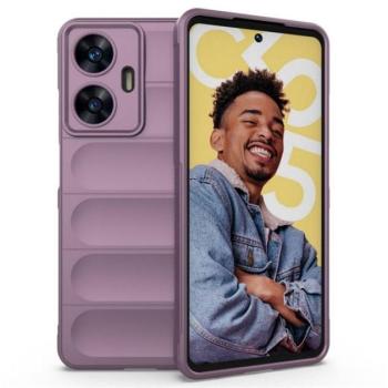 Szilikon telefonvédő (közepesen ütésálló, kamera védelem, 3D minta) LILA Realme C55 kép