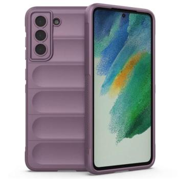 Szilikon telefonvédő (közepesen ütésálló, kamera védelem, 3D minta) LILA Samsung Galaxy S21 FE (SM-G990) kép