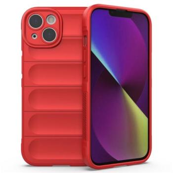 Szilikon telefonvédő (közepesen ütésálló, kamera védelem, 3D minta) PIROS Apple iPhone 14 Plus kép