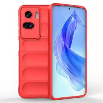 Szilikon telefonvédő (közepesen ütésálló, kamera védelem, 3D minta) PIROS kép