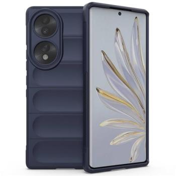 Szilikon telefonvédő (közepesen ütésálló, kamera védelem, 3D minta) SÖTÉTKÉK Honor 70 kép