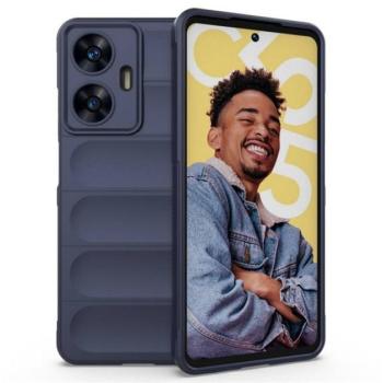 Szilikon telefonvédő (közepesen ütésálló, kamera védelem, 3D minta) SÖTÉTKÉK Realme C55 kép