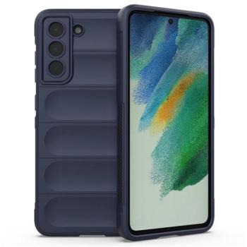 Szilikon telefonvédő (közepesen ütésálló, kamera védelem, 3D minta) SÖTÉTKÉK Samsung Galaxy S21 FE (SM-G990) kép