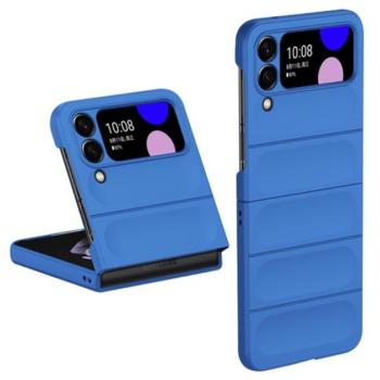 Szilikon telefonvédő (közepesen ütésálló, kamera védelem, 3D minta) SÖTÉTKÉK Samsung Galaxy Z Flip4 5G (SM-F721) kép