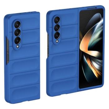 Szilikon telefonvédő (közepesen ütésálló, kamera védelem, 3D minta) SÖTÉTKÉK Samsung Galaxy Z Fold4 5G (SM-F936) kép